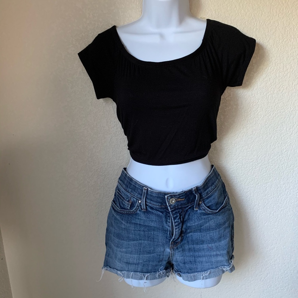 Full Tilt Basic Black Crop Top